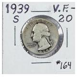 1939-S  Washington Quarter   VF-20
