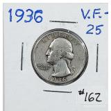 1936  Washington Quarter   VF-25