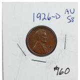 1926-D  Lincoln Cent   AU-58