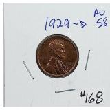 1929-D  Lincoln Cent   AU-58