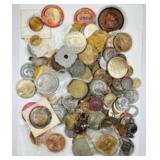 3 pound bag of  Misc. tokens and medals