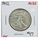 1942  Walking Liberty Half Dollar   AU-55