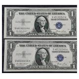 2  1935-E  $1 Silver Certificates  XF  QH Block