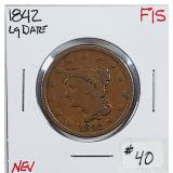 1842  Large date  Large Cent   F-15