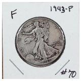 1943-P  Walking Liberty Half Dollar   F