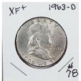 1963-D  Franklin Half Dollar   XF+