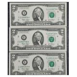 3  2003  $2 Federal Reserve Notes  AU-Unc IA Block