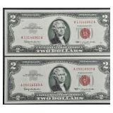 2  1963  $2 Legal Tender  Red Seals   CU