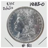 1883-O  Morgan Dollar   Unc details