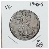 1945-S  Walking Liberty Half Dollar   VG