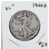 1944-D  Walking Liberty Half Dollar   VG+