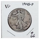 1945-P  Walking Liberty Half Dollar   VG