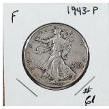1943-P  Walking Liberty Half Dollar   F