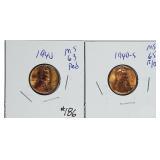 1940 & 1940-S  Lincoln Cents   MS - 63 & 65