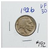 1926  Buffalo Nickel   VF-30