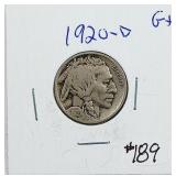 1920-D  Buffalo Nickel   G+