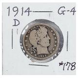 1914-D  Barber Quarter   G