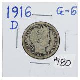 1916-D  Barber Quarter   G