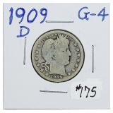 1909-D  Barber Quarter   G