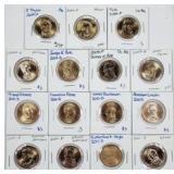 Lot of 15  Presidential dollars  BU  2009 - 2011-D