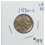 1930-S  Buffalo Nickel   VF-30