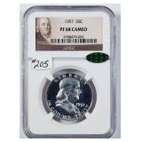 1957  Franklin Half Dollar   NGC PF-68 CAC