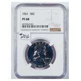 1961  Franklin Half Dollar   NGC PF-68