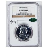 1956  Type 2  Franklin Haalf Dollar  NGC PF-68 CAC