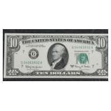 1963-A  $10 Federal Reserve Note  XF  GA block