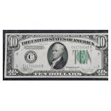 1934-C  $10 Federal Reserve Note  AU  CB Block