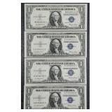 4  1935-E  $1 Silver Certificates  VF - XF