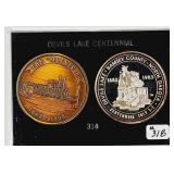 Devils Lake, ND Centennial Silver & Brass medals