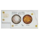 Nebraska Centennial Silver & Bronze Medallions