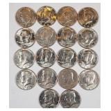 Roll of 18  1982-D  Kennedy Half Dollars