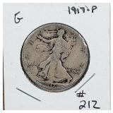 1917-P  Walking Liberty Half Dollar   G