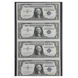 4 Consec. #  1957-A  $1 Silver Certificates Unc