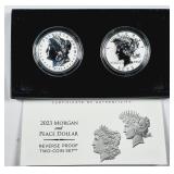 2023  Morgan & Peace Dollar Reverse Proof set