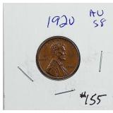 1920  Lincoln Cent   AU-58