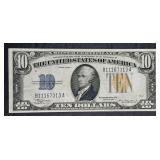 1934-A  $10 Silver Certificate  "Yellow Seal"  VF