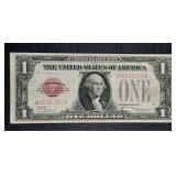 1928  $1 Legal Tender Red Seal  "Funnyback"   VF+