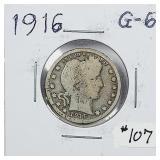 1916  Barber Quarter   G