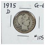 1915-D  Barber Quarter   G