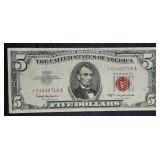 1963  $5 Legal Tender Red Seal  Star-A   VG
