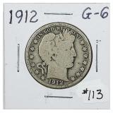 1912  Barber Half Dollar   G