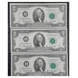 3 Consecutive #  1976  $2 FRN;s  IA Block