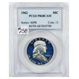 1962  Franklin Half Dollar   PCGS PR-68 CAM