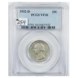 1932-D  Washington Quarter   PCGS VF-30  Key date
