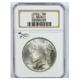 1923  Peace Dollar   NGC MS-64