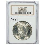 1922  Peace Dollar   NGC MS-64