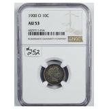 1900-O  Barber Dime   NGC AU-53